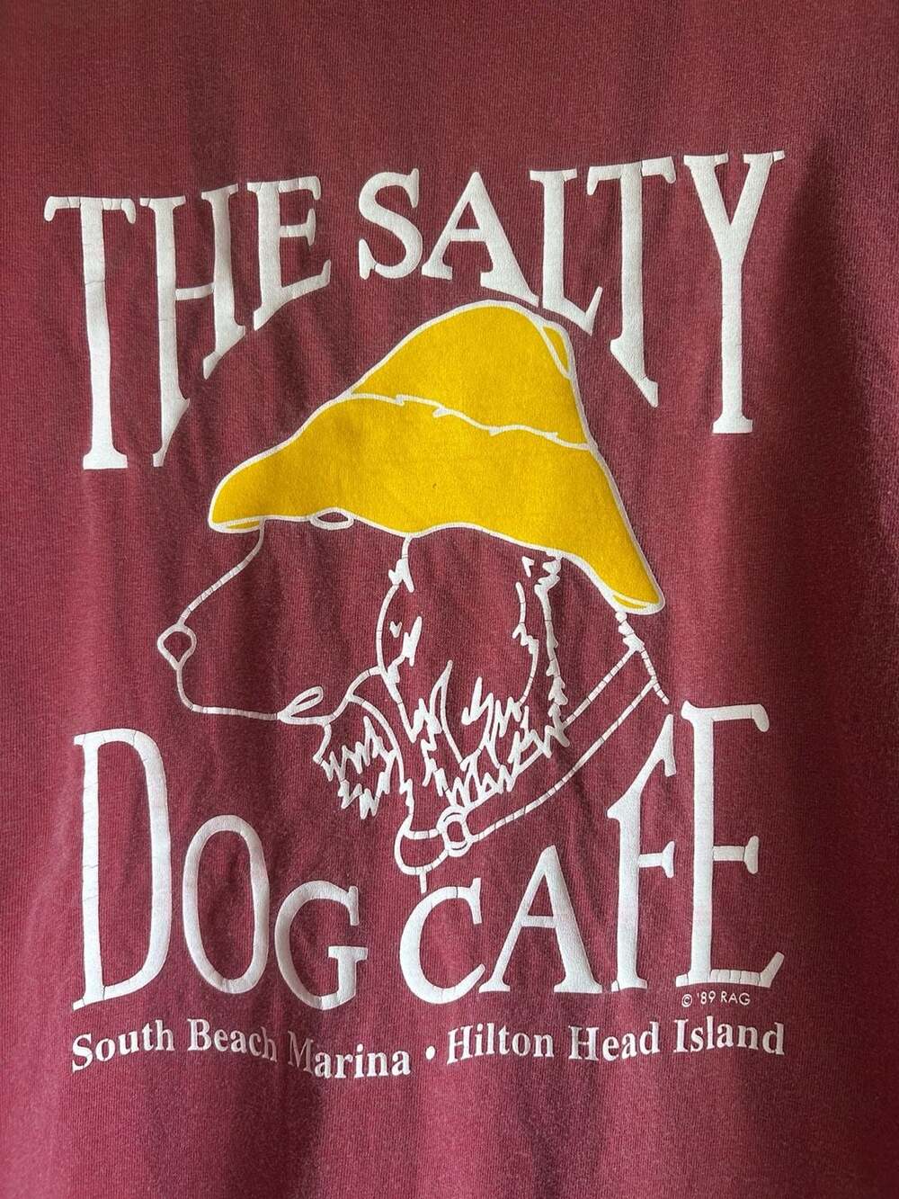 Comfort Colors Salty Dog Cafe Hilton Head Island T-Shirt XL Red Vintage Graphic